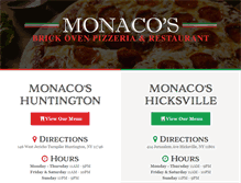 Tablet Screenshot of monacospizzeria.com